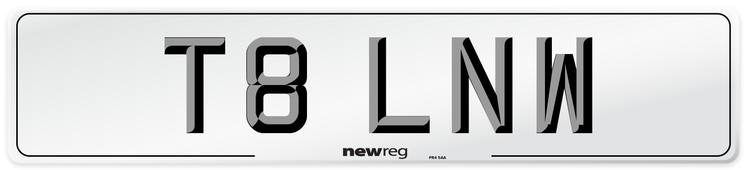 T8 LNW Number Plate from New Reg